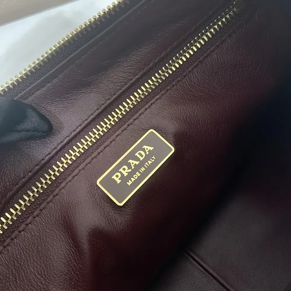Prada Aimée Medium Leather Shoulder Bag for Women in Maroon