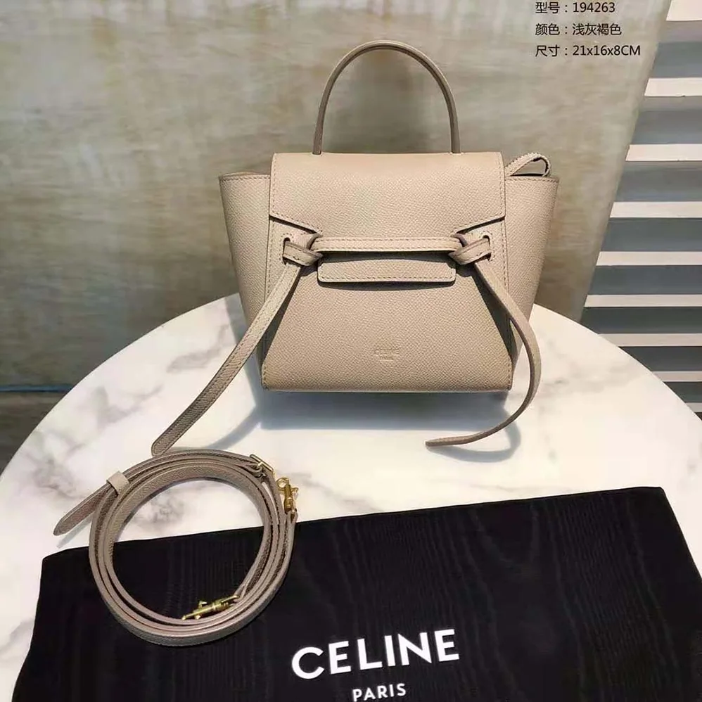 Celine Pico Belt Bag in Grained Calfskin for Women in Beige Celine Pico Belt Bag in Grained Calfskin for Women in Beige