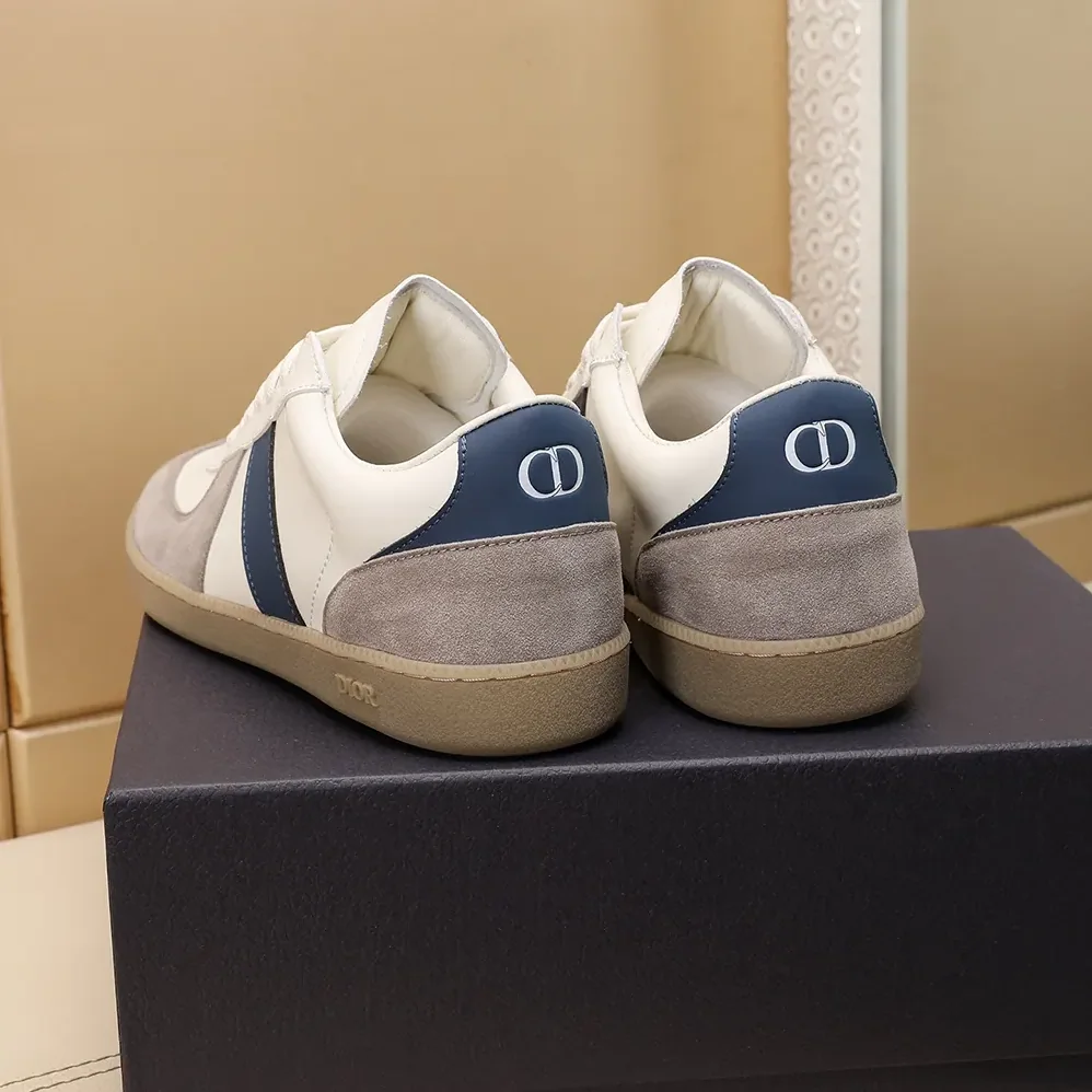 Dior B01 Matchpoint Sneaker Blue and White Smooth Calfskin with Gray Suede for Unisex