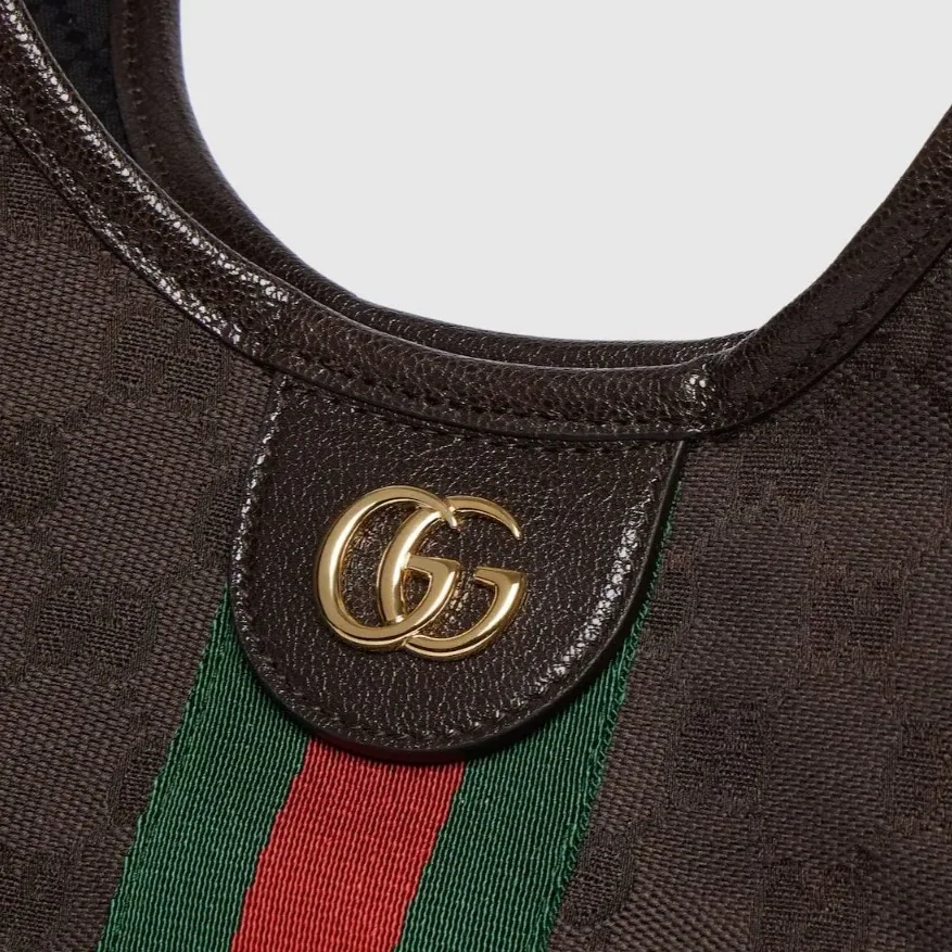 Gucci Giglio Small Tote Bag in Dark Brown Gold Hardware Gucci Giglio Small Tote Bag in Dark Brown Gold Hardware