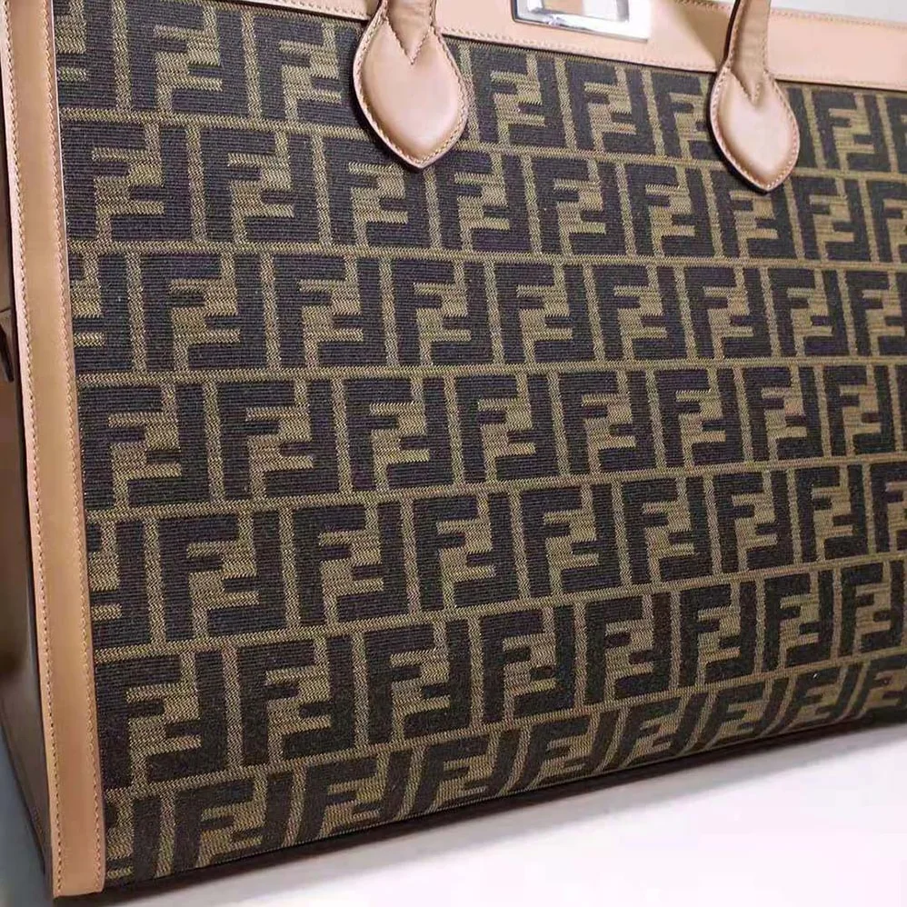 Fendi Peekaboo ISeeU Forty8 Brown FF Fabric Bag for Men Fendi Peekaboo ISeeU Forty8 Brown FF Fabric Bag for Men