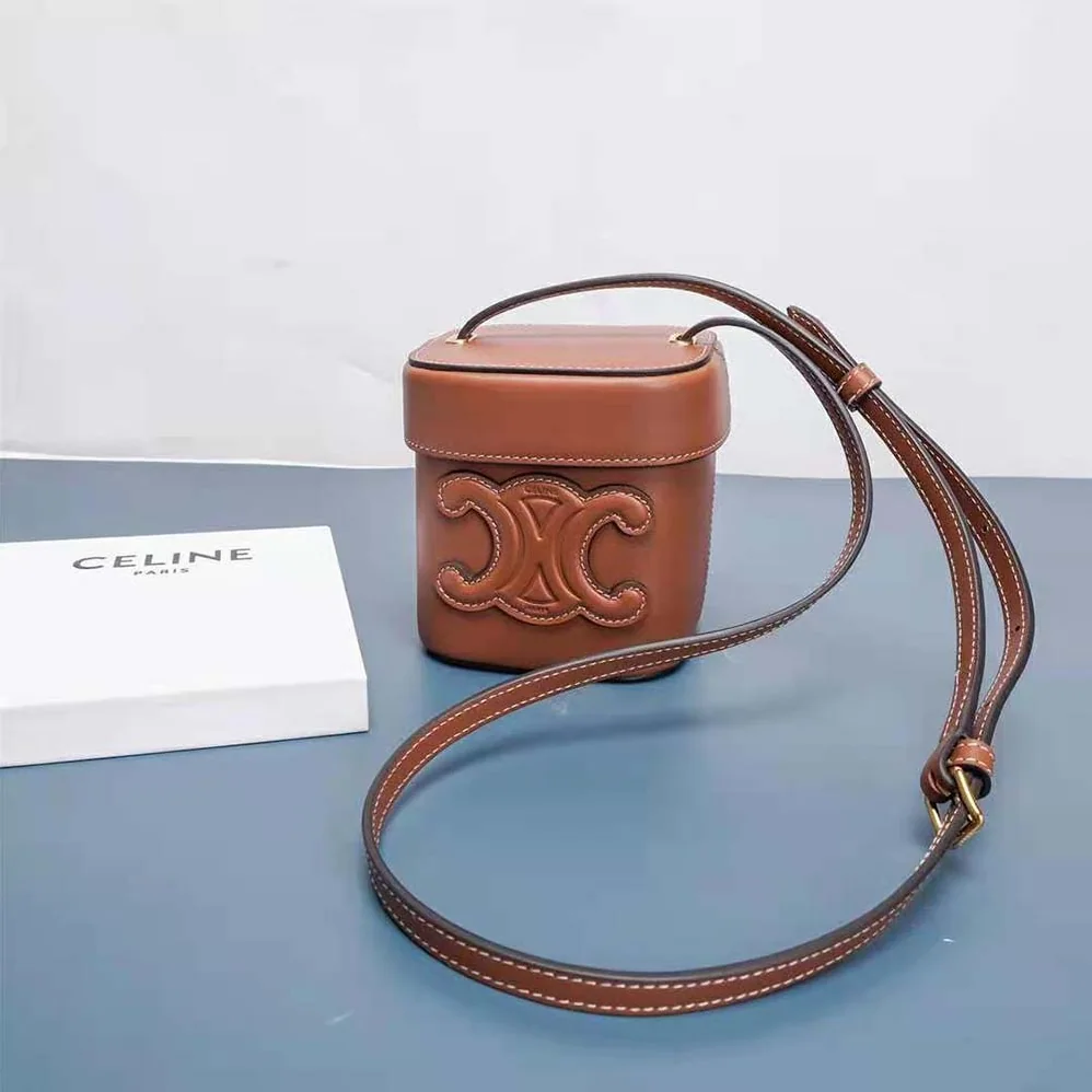 Celine Small Box Cuir Triomphe in Smooth Calfskin for Women in Brown