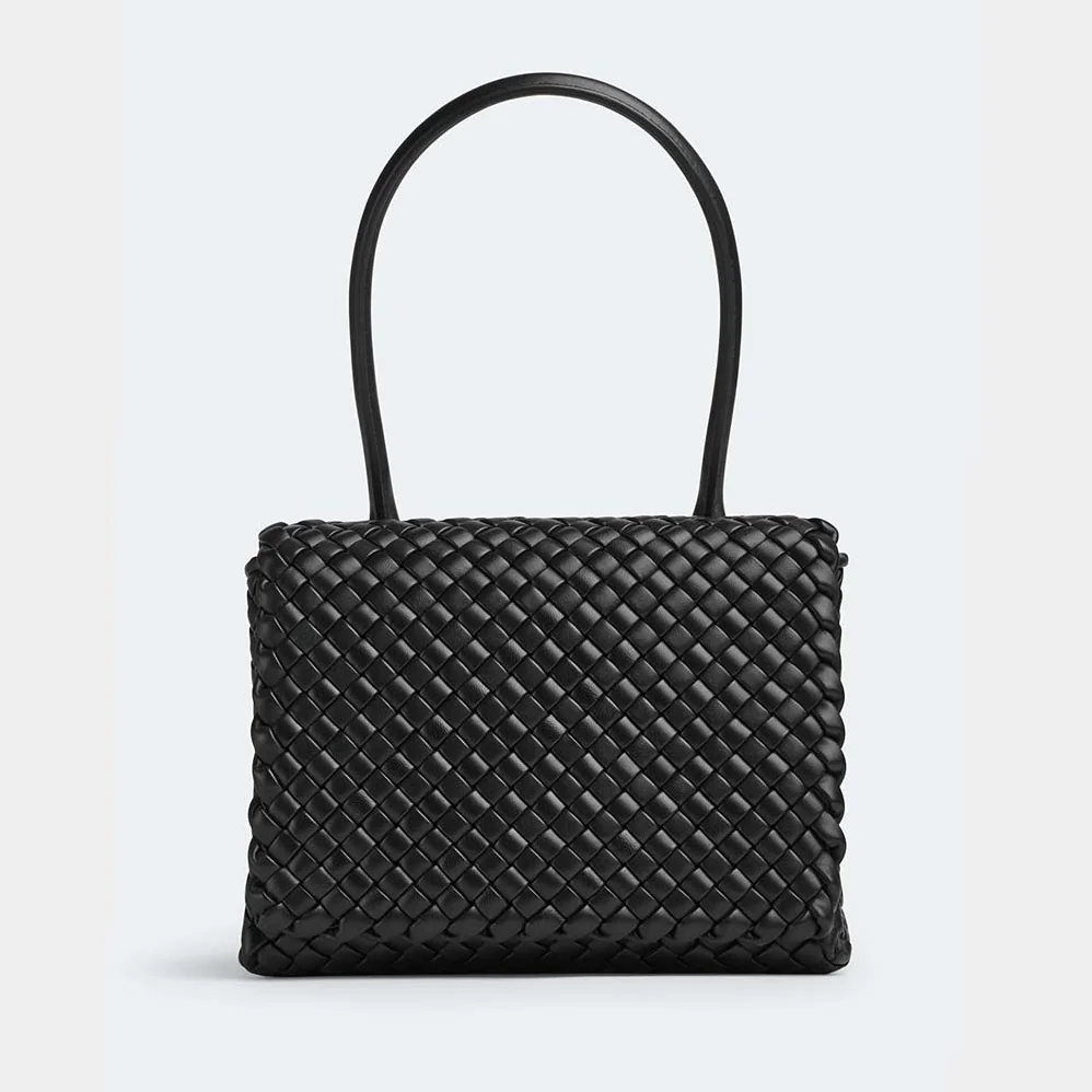 Bottega Veneta Patti Top Handle Bag in Lambskin for Women in Black Bottega Veneta Patti Top Handle Bag in Lambskin for Women in Black