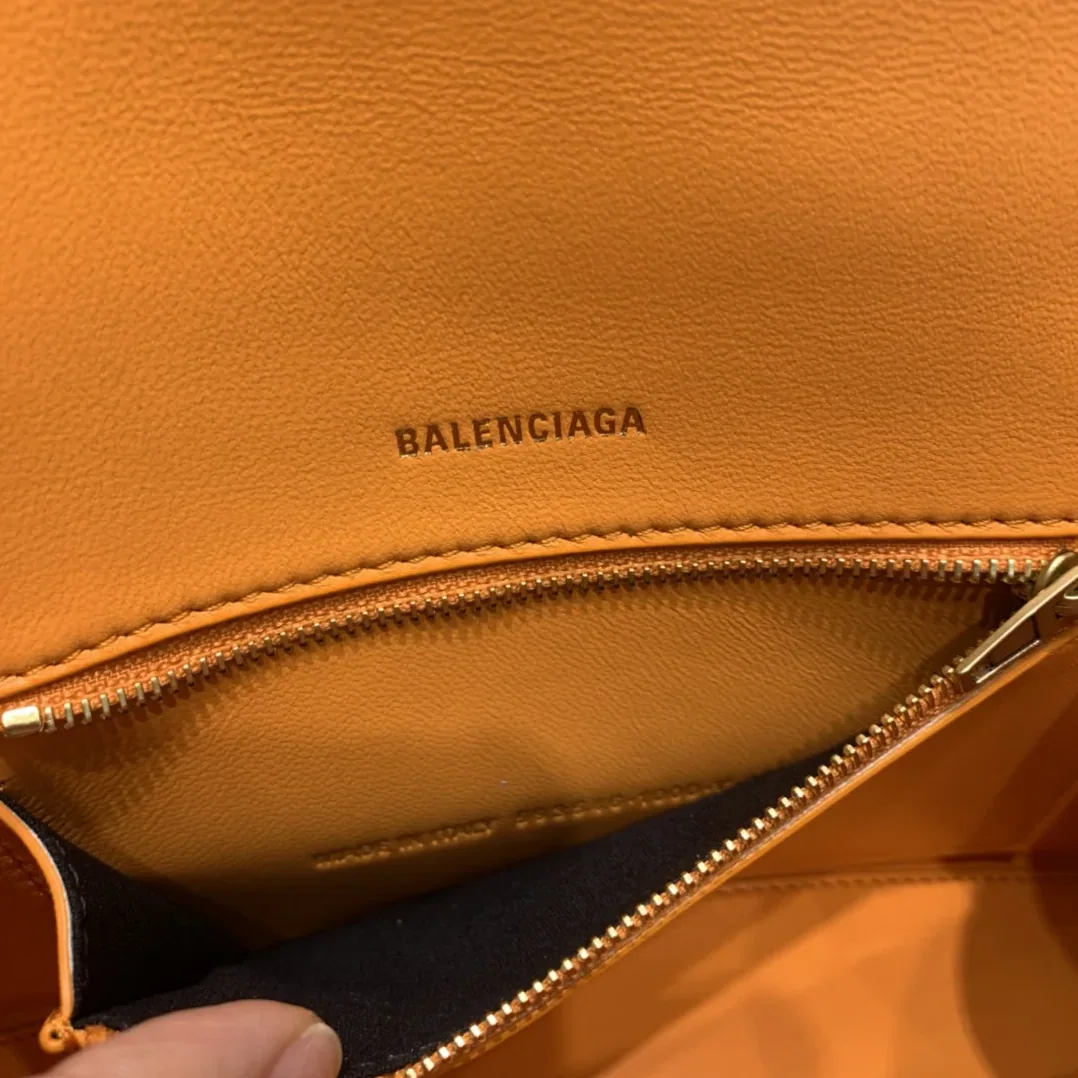 Balenciaga Hourglass Small Handbag In Orange