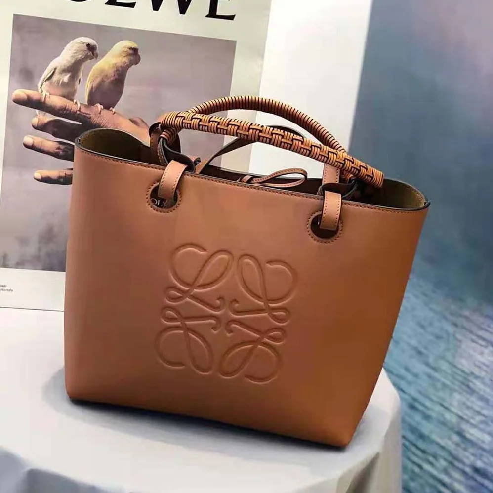 Loewe Small Anagram Tote in Classic Calfskin for Women in Brown
