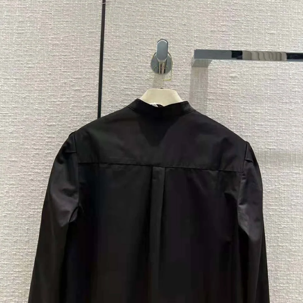 Dior Blouse with Ruffles Black Cotton Poplin for Women Dior Blouse with Ruffles Black Cotton Poplin for Women