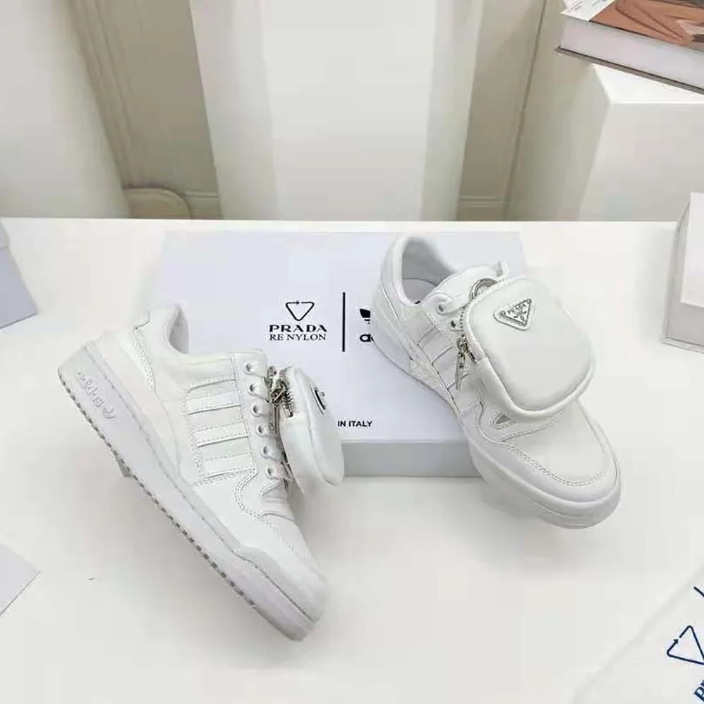 Prada Adidas for Prada Re-Nylon Forum Sneakers for Women in White Prada Adidas for Prada Re-Nylon Forum Sneakers for Women in White