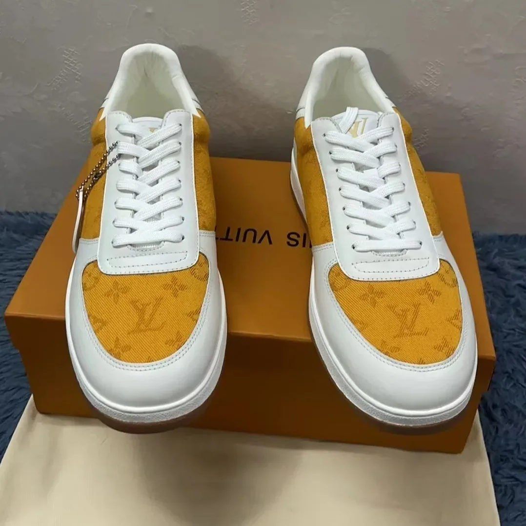 Louis Vuitton Rivoli Sneaker Monogram Metallic Canvas Yellow in White