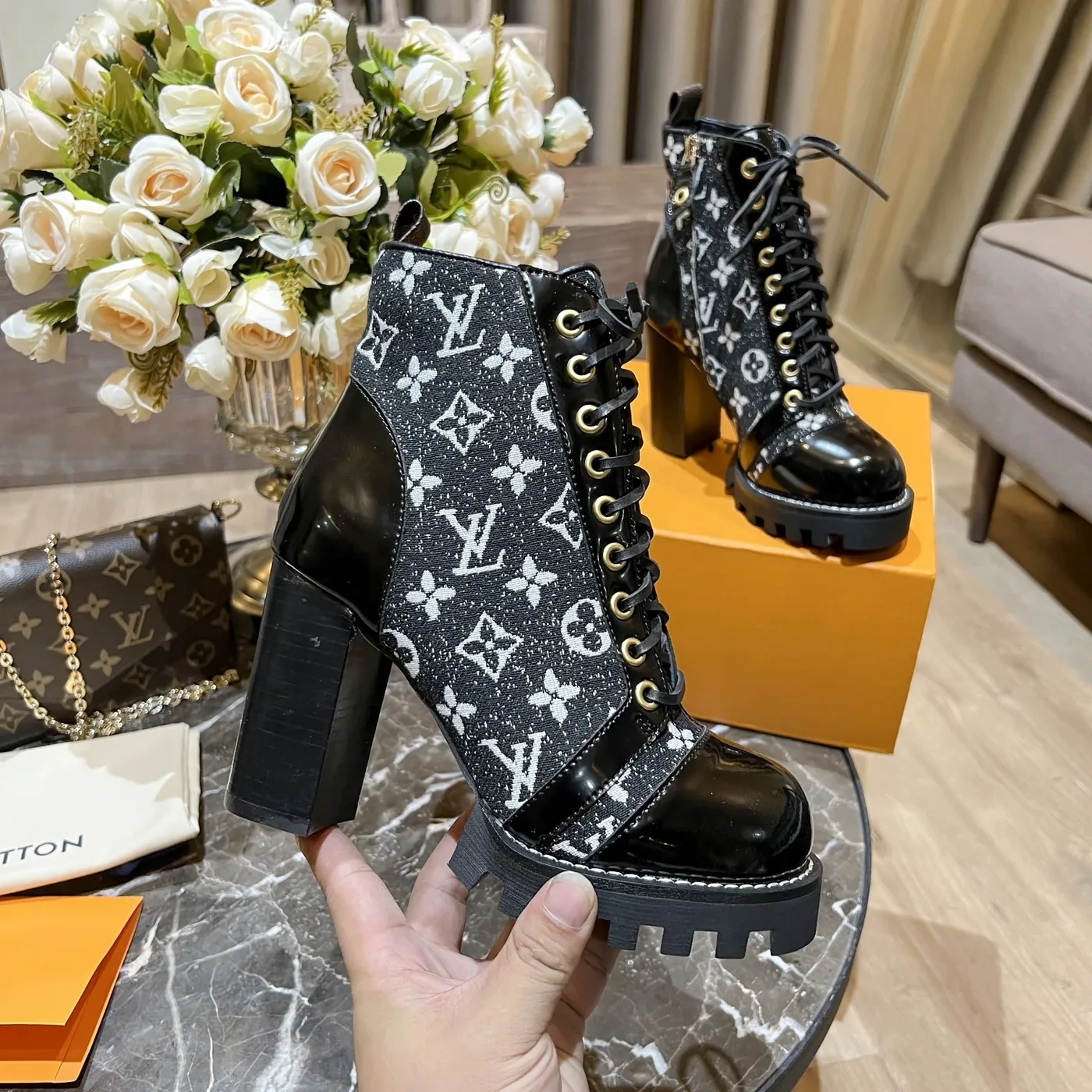 Louis Vuitton Star Trail Ankle Boots Black for Women Louis Vuitton Star Trail Ankle Boots Black for Women