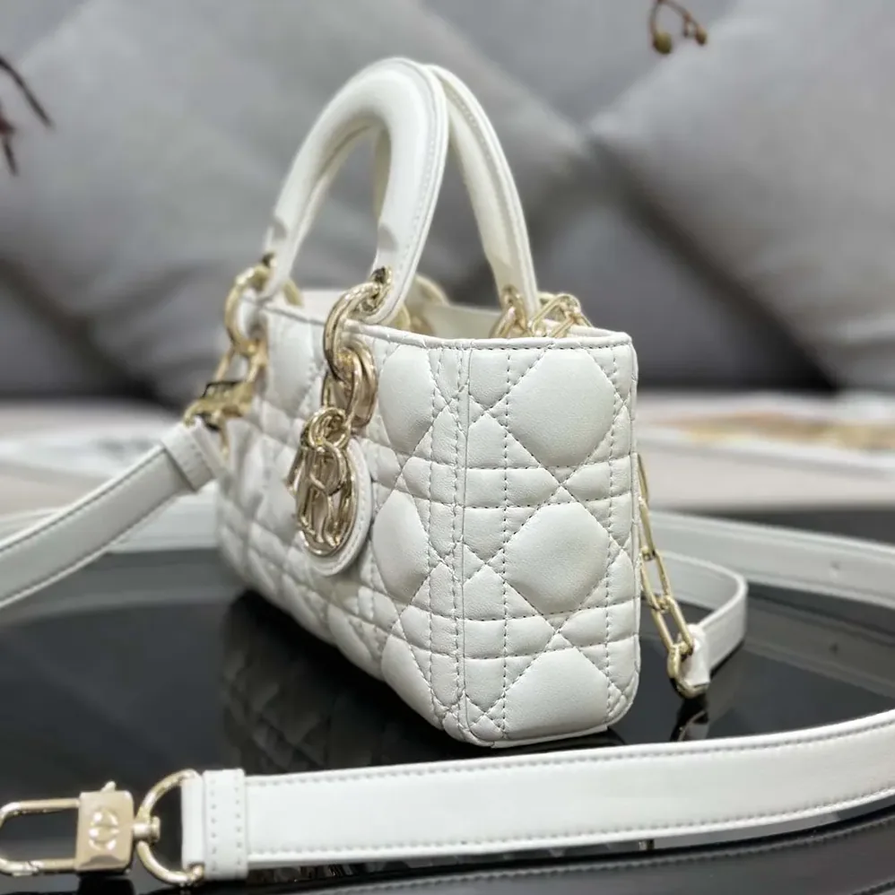 Dior Small Lady D-Joy Bag Latte Cannage Lambskin for Women
