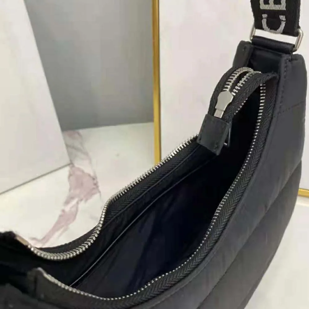 Celine Medium Ava Bag with Celine Strap in Quilted Nylon for Women in Black Celine Medium Ava Bag with Celine Strap in Quilted Nylon for Women in Black