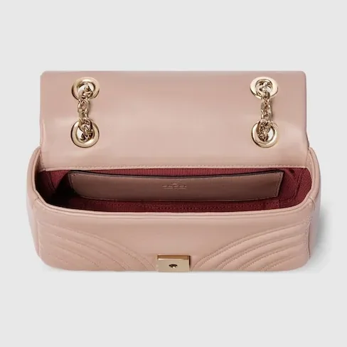 Gucci Marmont Small Shoulder Bag in Pink Beige Gold Hardware Gucci Marmont Small Shoulder Bag in Pink Beige Gold Hardware