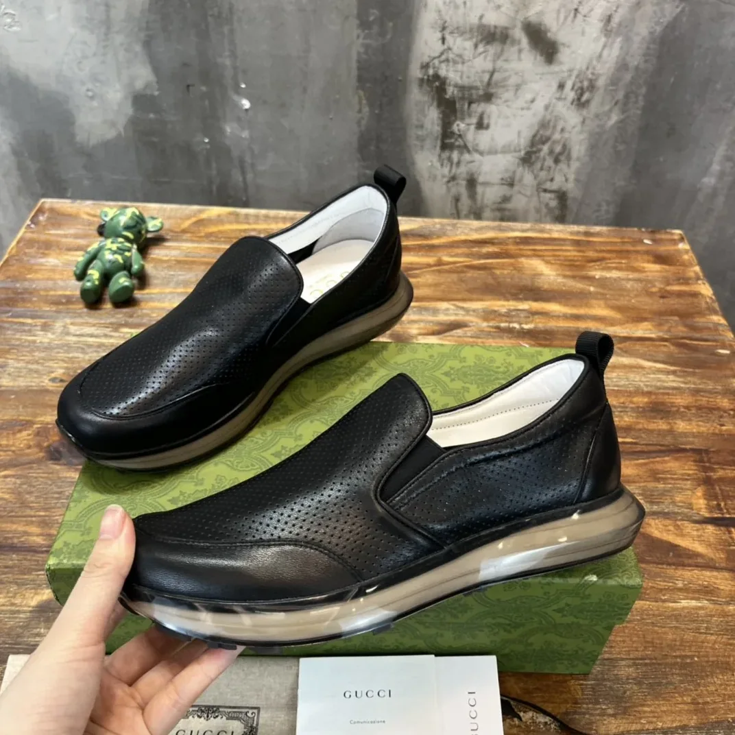 Gucci Perforated Slip On Sneaker Black for Men Gucci Perforated Slip On Sneaker Black for Men