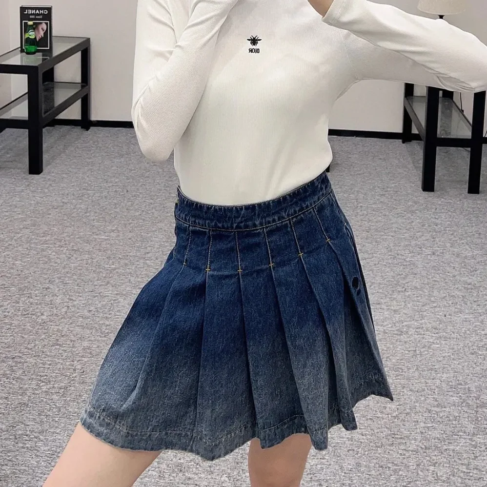 Dior Wrap Miniskirt with Integrated Shorts Navy Blue Stonewashed Cotton Denim for Women Dior Wrap Miniskirt with Integrated Shorts Navy Blue Stonewashed Cotton Denim for Women