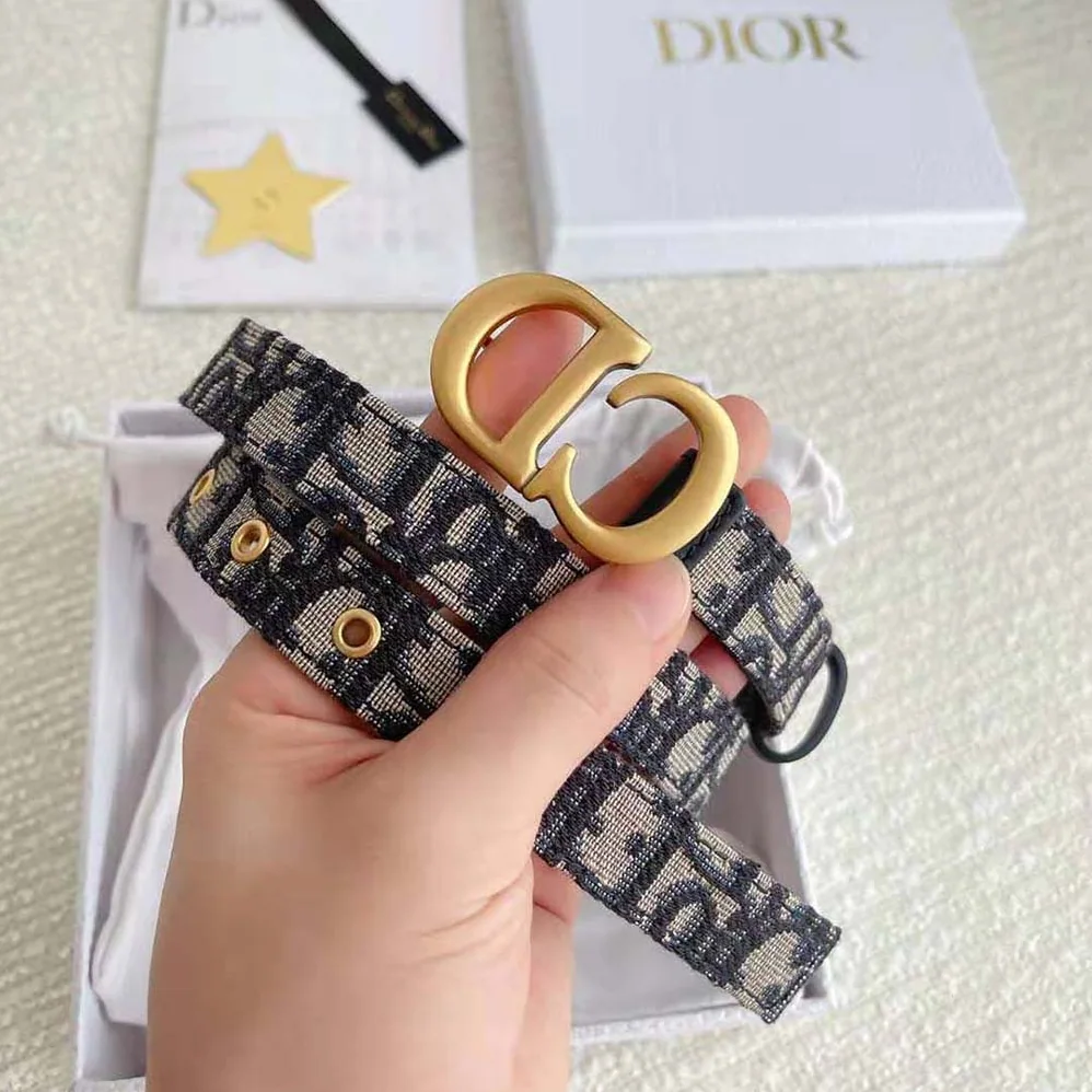 Dior Saddle Belt Blue Dior Oblique Jacquard 20 MM for Women Dior Saddle Belt Blue Dior Oblique Jacquard 20 MM for Women