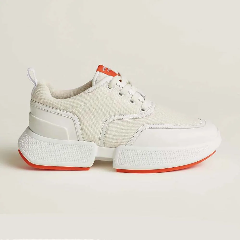 Hermes Giga Sneaker in Stitched Mesh and Calfskin for Unisex in White Hermes Giga Sneaker in Stitched Mesh and Calfskin for Unisex in White
