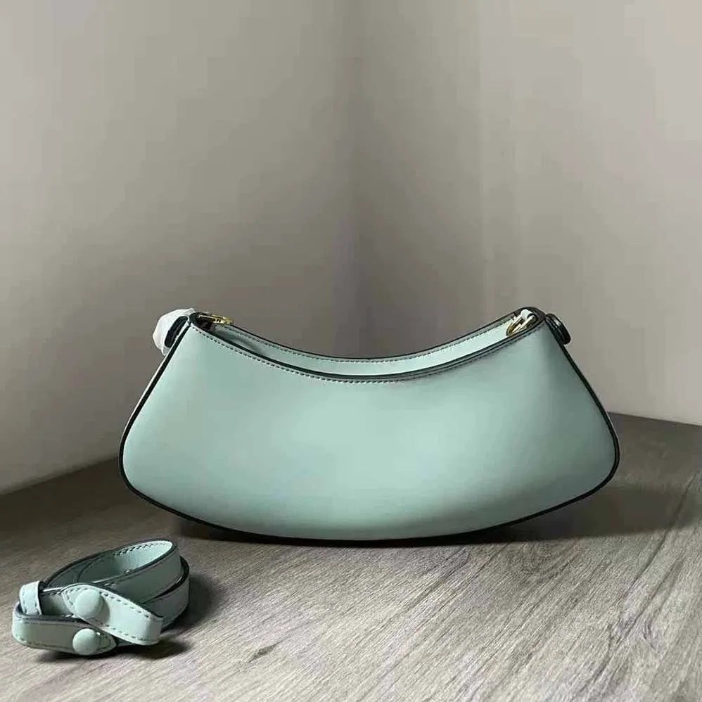Fendi O'Lock Swing Mint Green Leather Pouch for Women