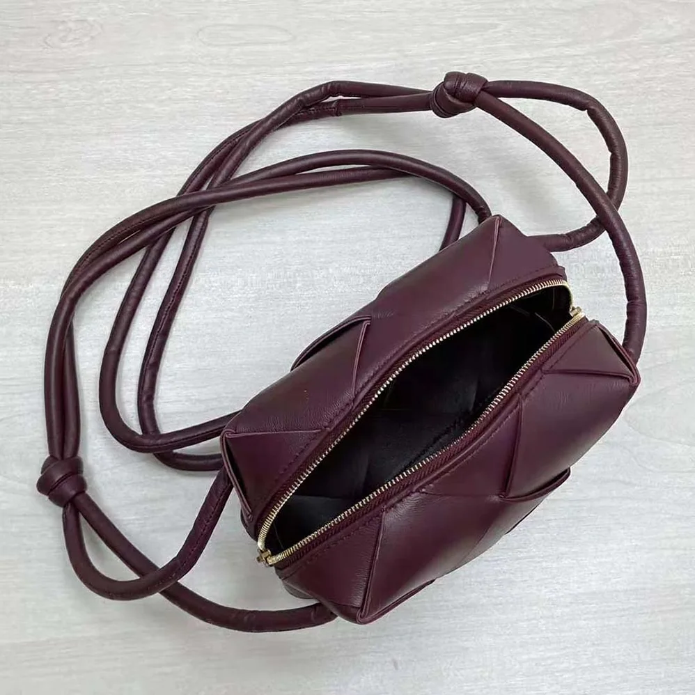 Bottega Veneta Mini Cassette Camera Bag for Women in Maroon