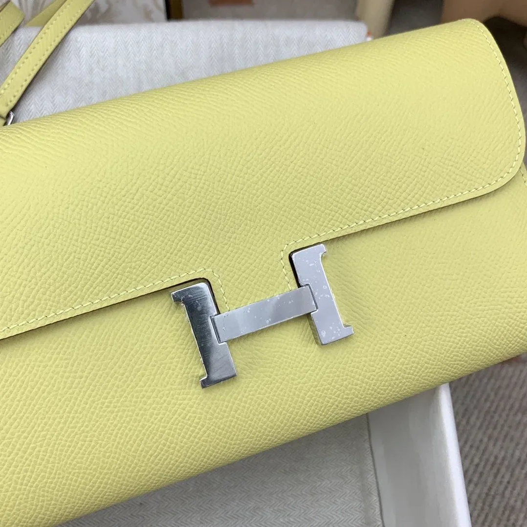 Hermes Constance Long Togo Wallet Yellow, Silver Toned Hardware Bag Hermes Constance Long Togo Wallet Yellow, Silver Toned Hardware Bag