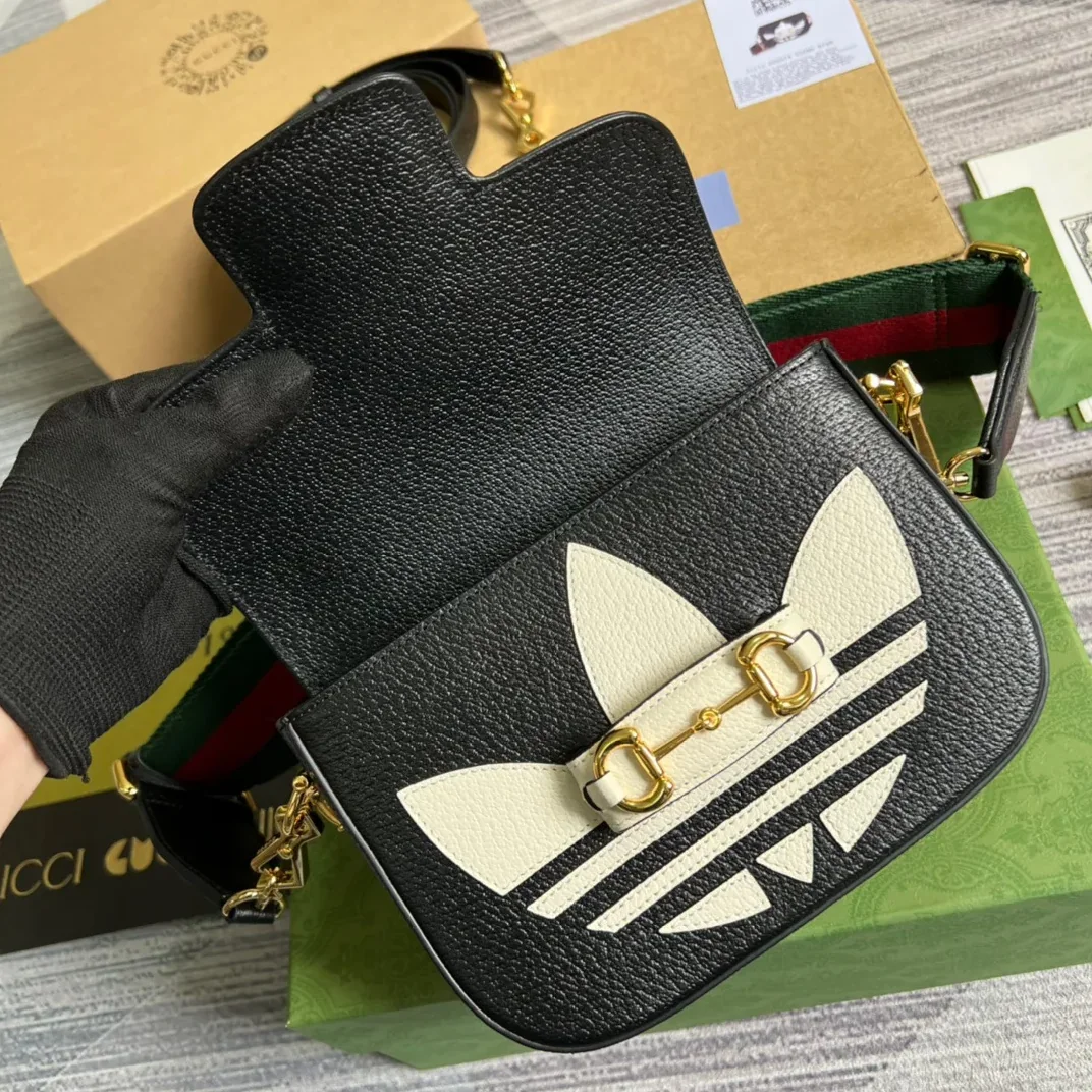 Gucci x Adidas Horsebit 1955 Mini Bag Black , / GG Gucci x Adidas Horsebit 1955 Mini Bag Black , / GG