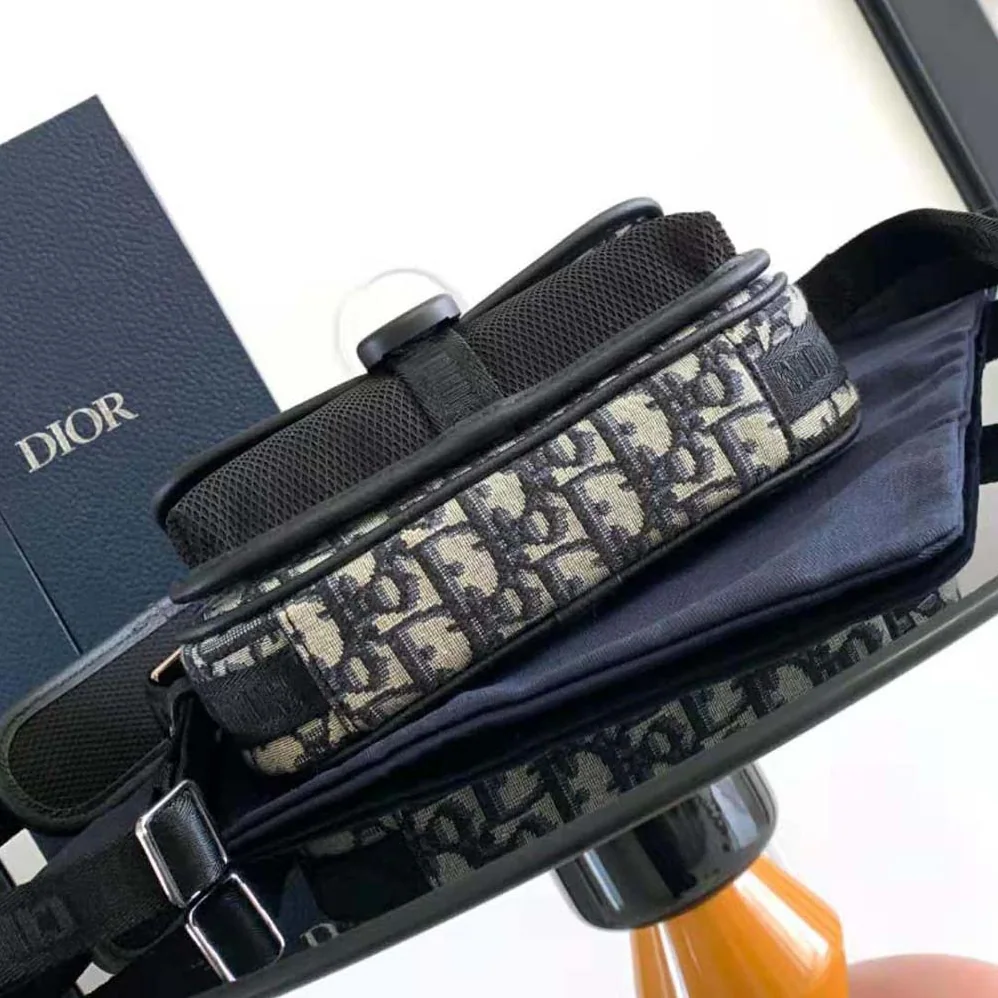 Dior 8 Mini Bag with Strap Beige and Black Dior Oblique Jacquard for Men