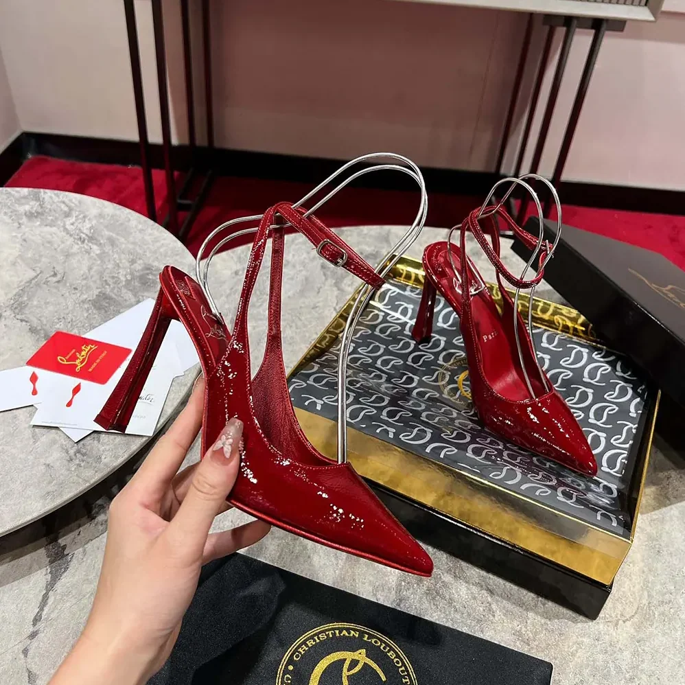 Christian Louboutin Condora Strap 100 mm Strappy Pumps Vog Patent Leather for Women