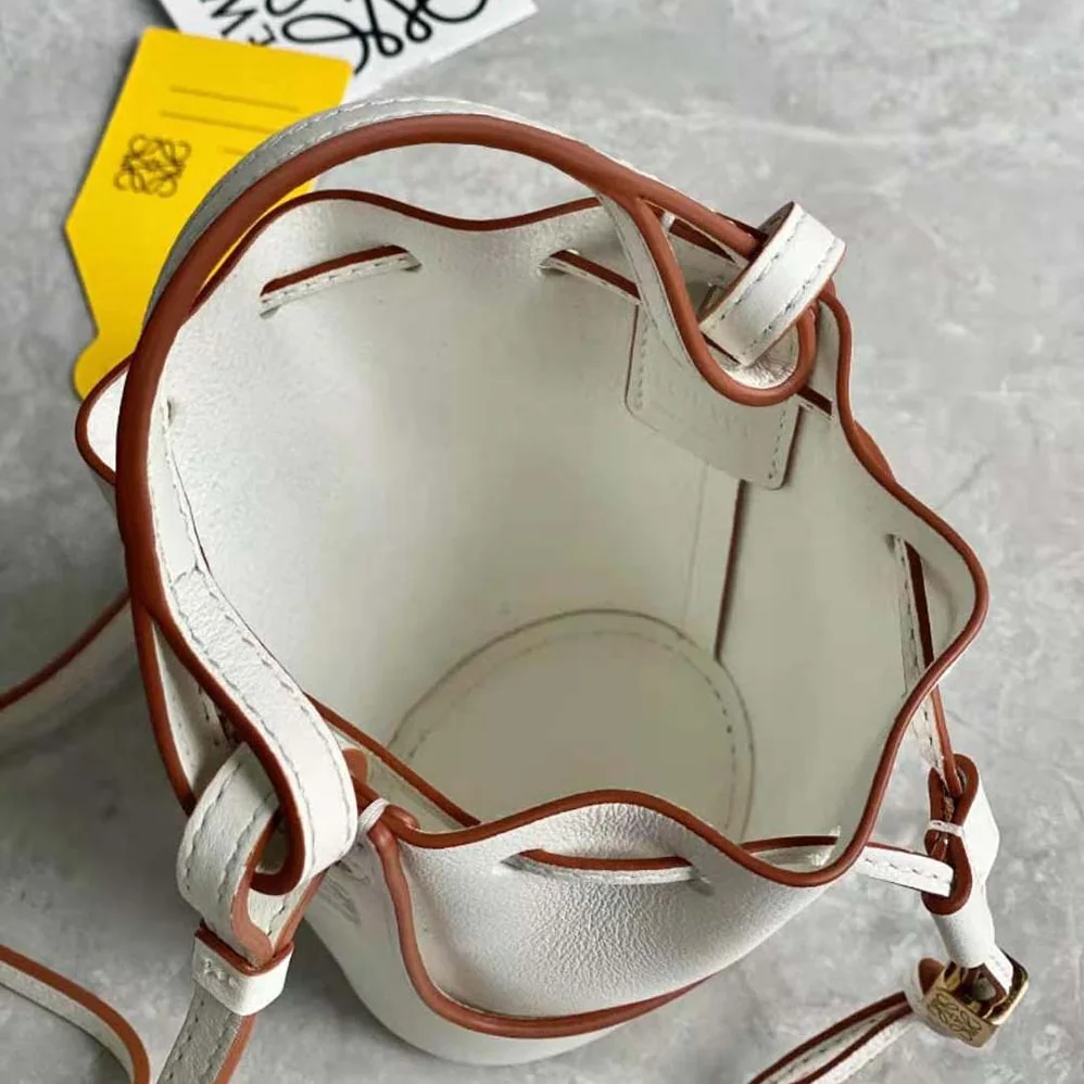 Loewe Nano Balloon Bag in Nappa and Calfskin for Women in White Loewe Nano Balloon Bag in Nappa and Calfskin for Women in White