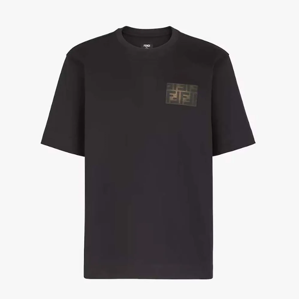 Fendi Black Jersey T-shirt-FY0936AQJAF0QA1 for Men