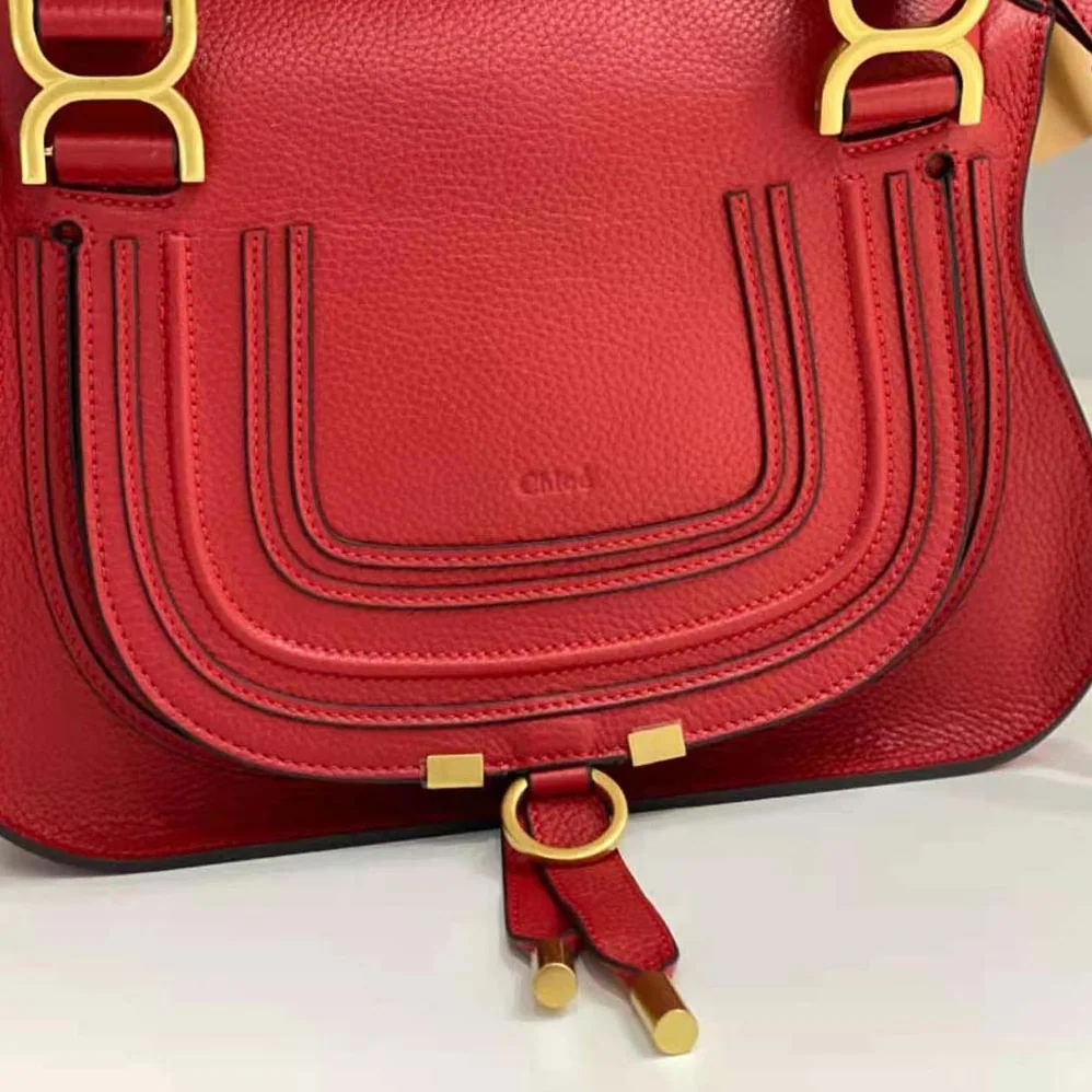 Chloe Marcie Small Double Carry Bag for Women in Red Chloe Marcie Small Double Carry Bag for Women in Red