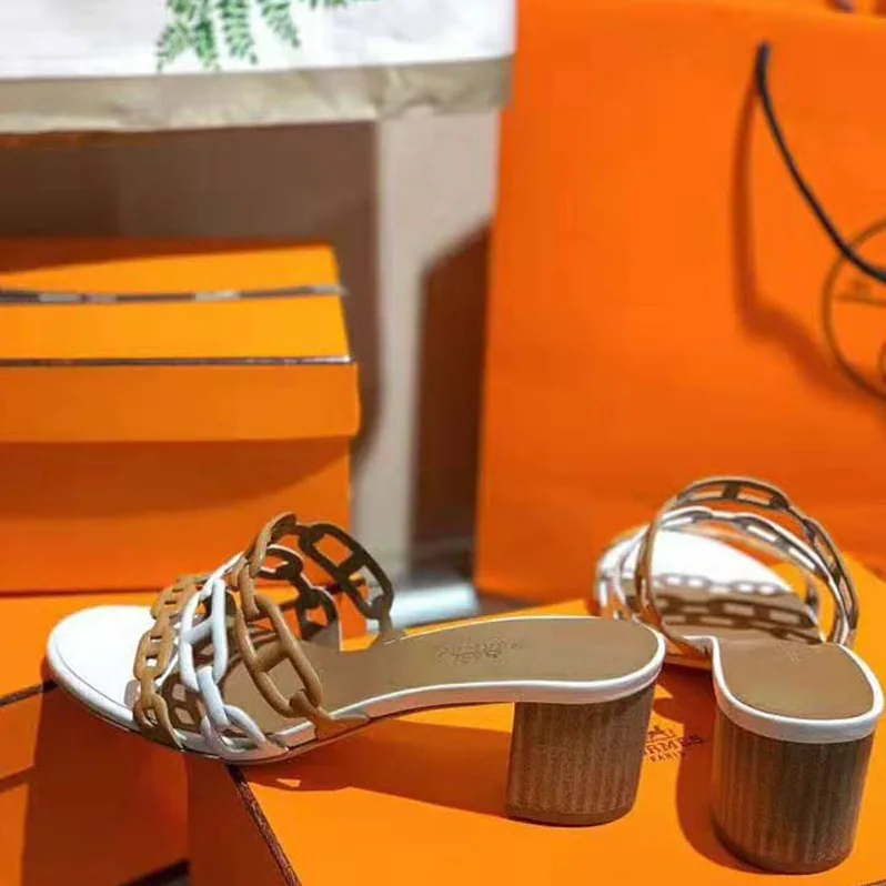 Hermes Tandem Sandal in Nappa Leather 5.1cm Heel for Women in Brown Hermes Tandem Sandal in Nappa Leather 5.1cm Heel for Women in Brown