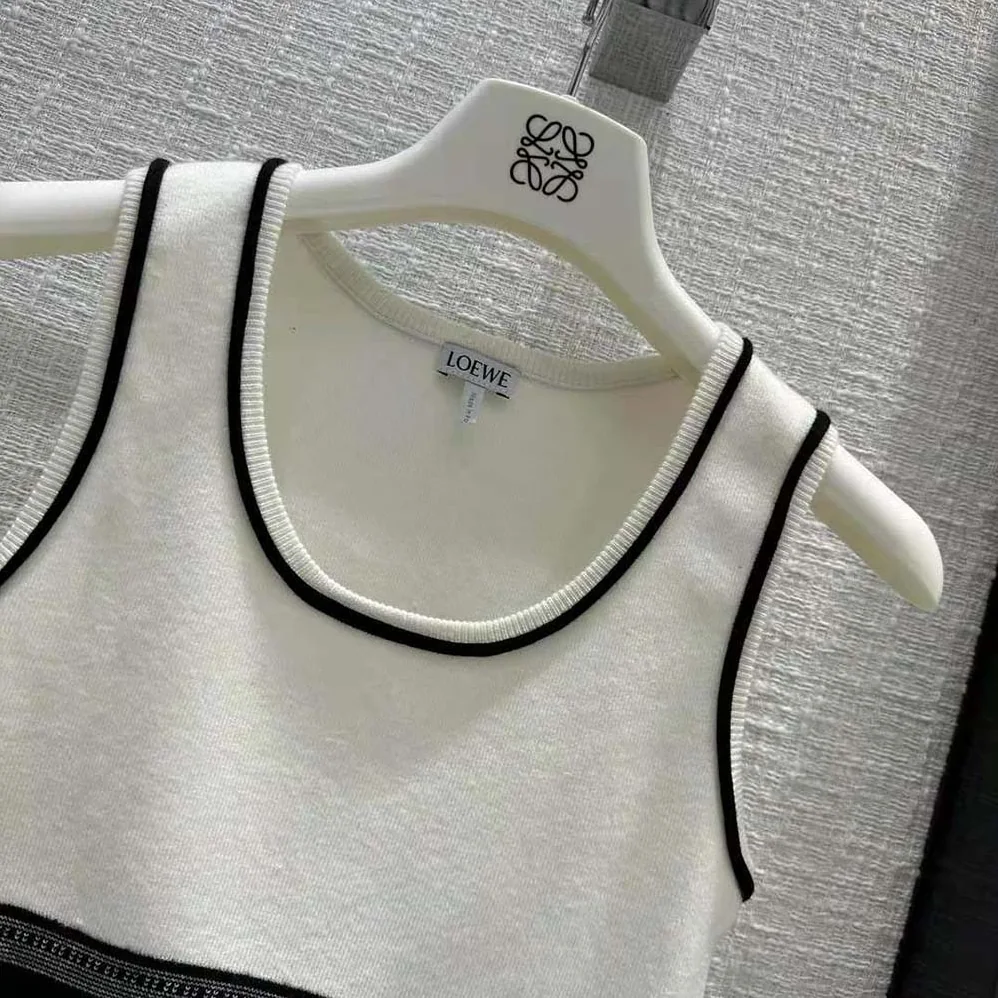 Loewe Cropped Tank Top in Viscose for Women in White