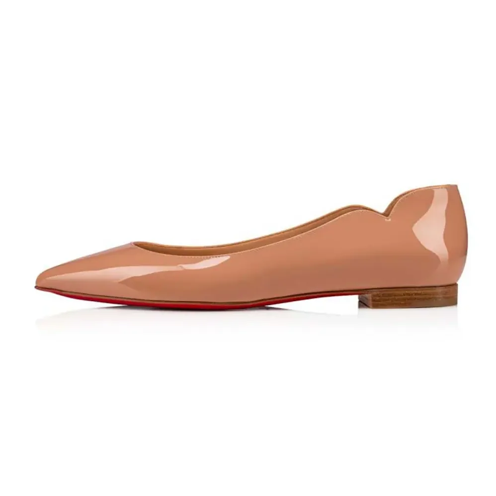 Christian Louboutin Hot Chickita Ballerinas Patent Calf Leather for Women in Sandy Christian Louboutin Hot Chickita Ballerinas Patent Calf Leather for Women in Sandy