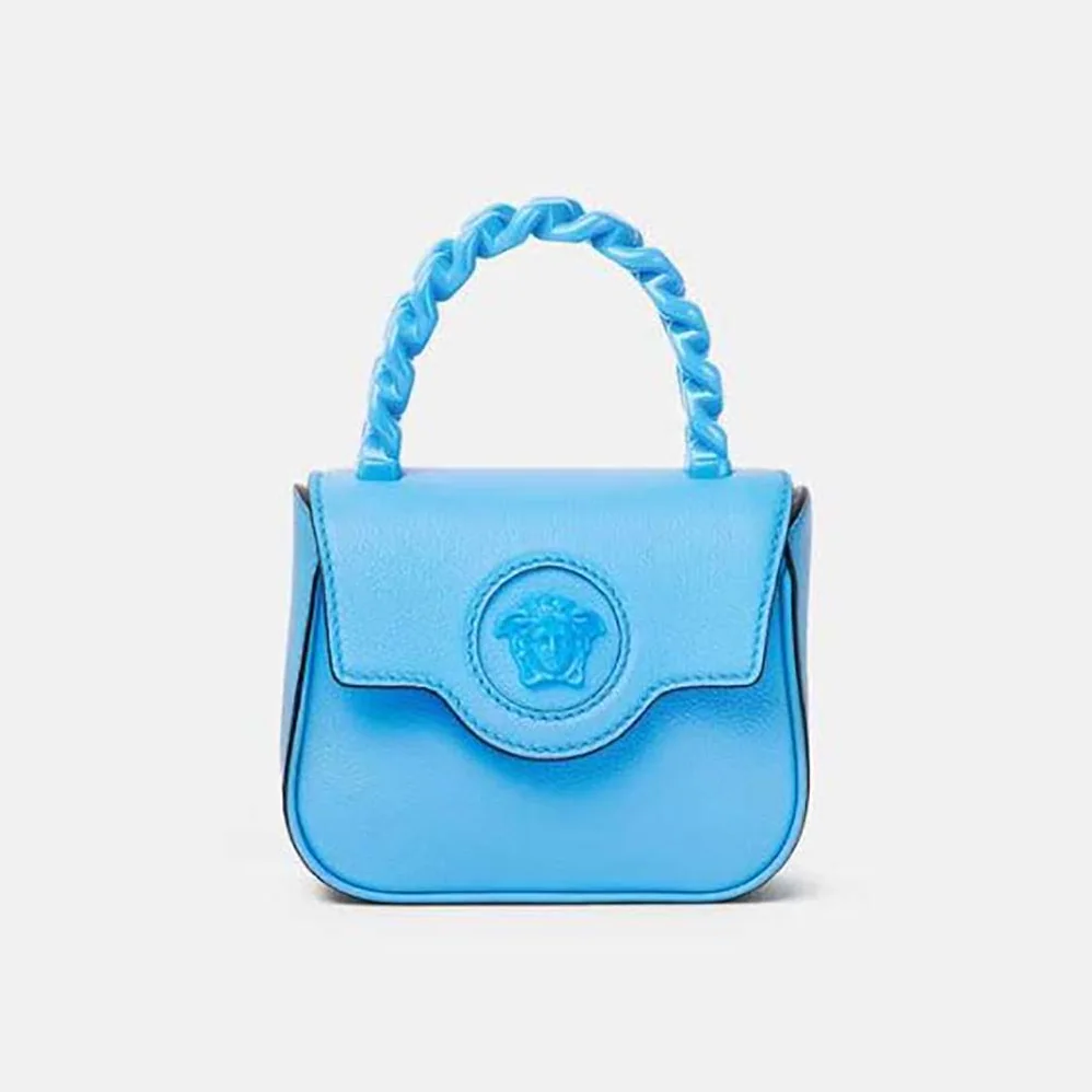 Versace La Medusa Mini Bag for Women in Blue Versace La Medusa Mini Bag for Women in Blue