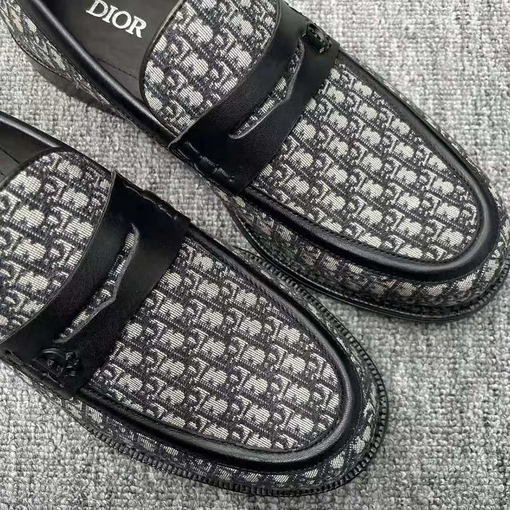 Dior Granville Loafer Beige and Black Dior Oblique Jacquard for Men