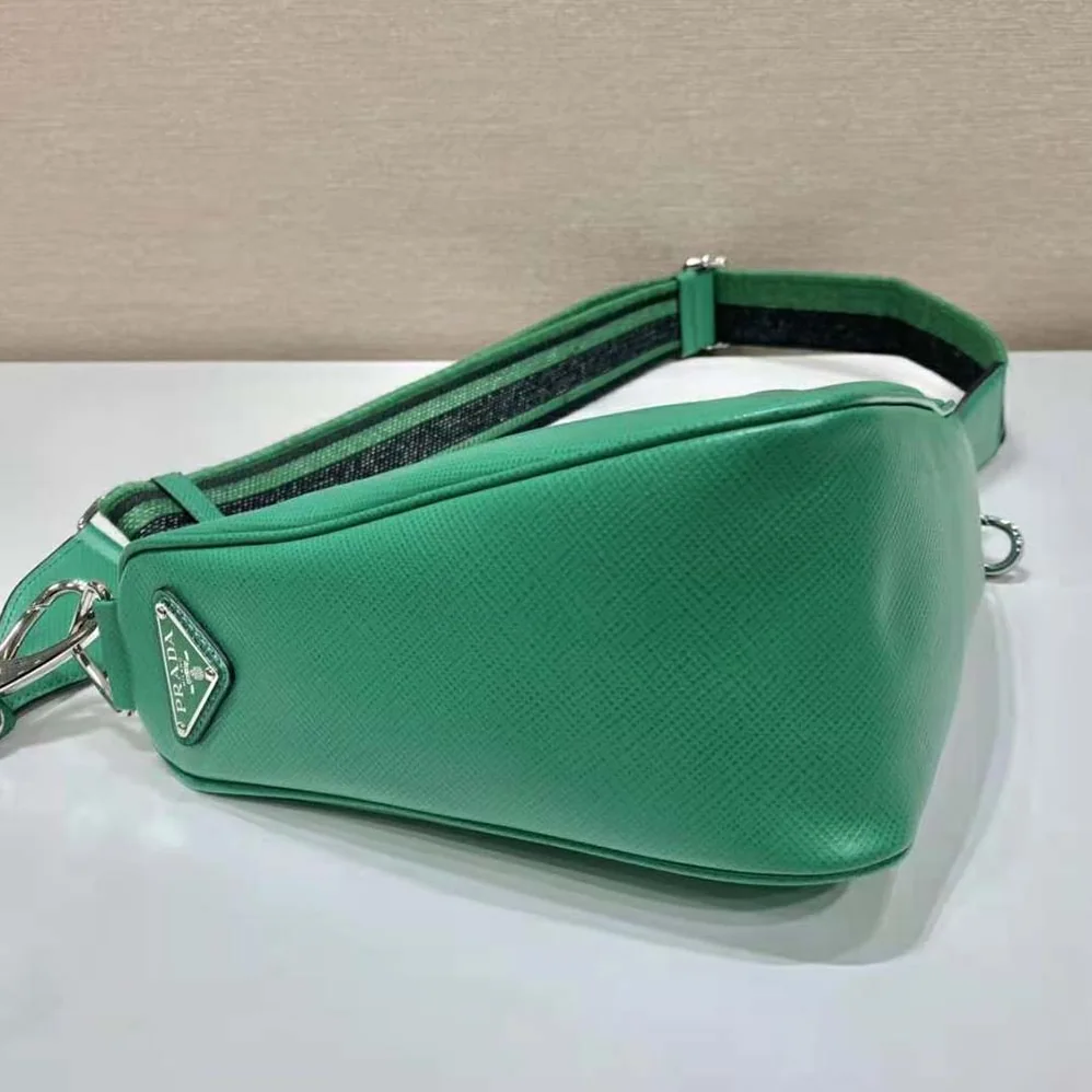 Prada Saffiano Prada Triangle Bag for Women in Green