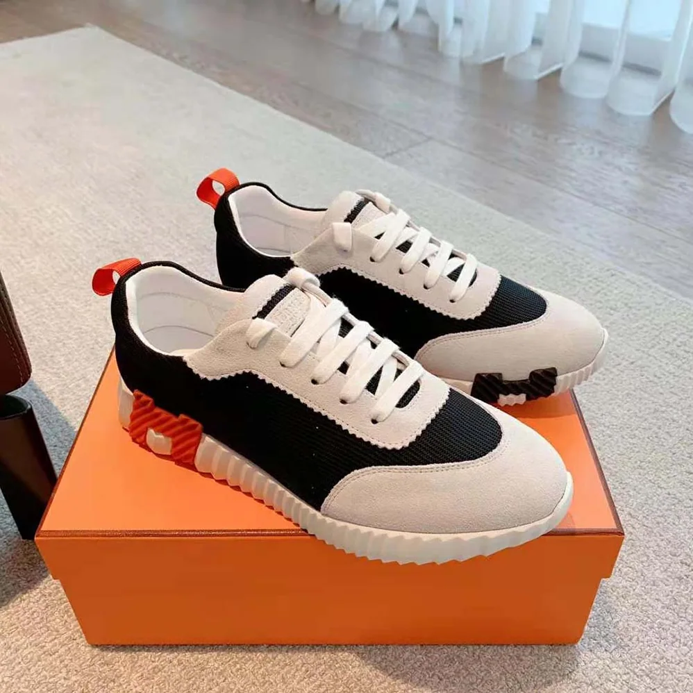 Hermes Bouncing Sneaker in Air Mesh and Suede Goatskin for Women Hermes Bouncing Sneaker in Air Mesh and Suede Goatskin for Women