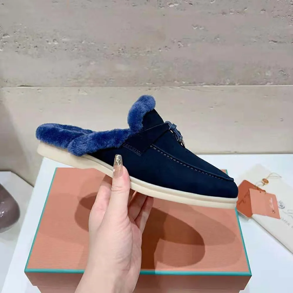Loro Piana Charms Walk Babouche Loafers for Unisex in Navy
