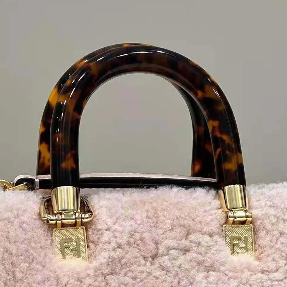 Fendi By The Way Mini Light Pink Sheepskin Small Boston Bag for Women