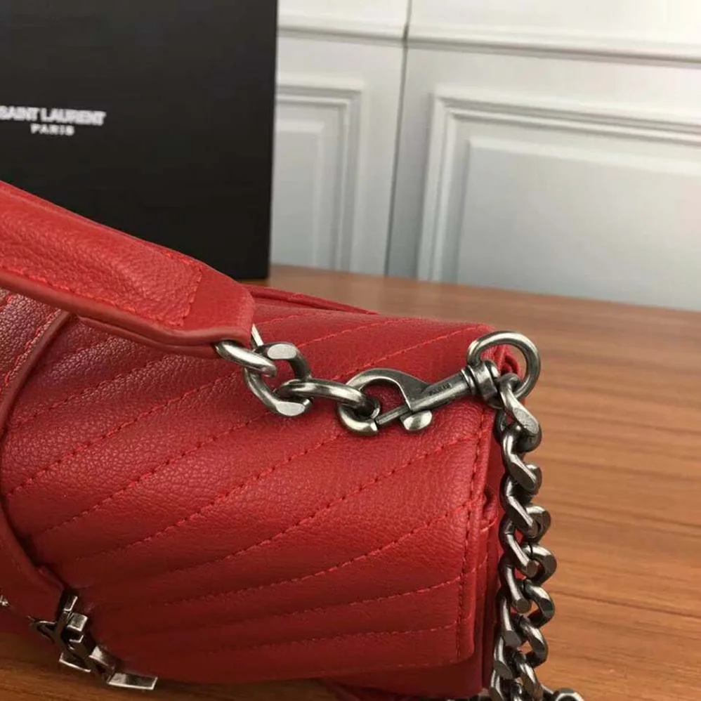 Saint Laurent YSL College Medium In Matelasse Leather for Women in Red Saint Laurent YSL College Medium In Matelasse Leather for Women in Red