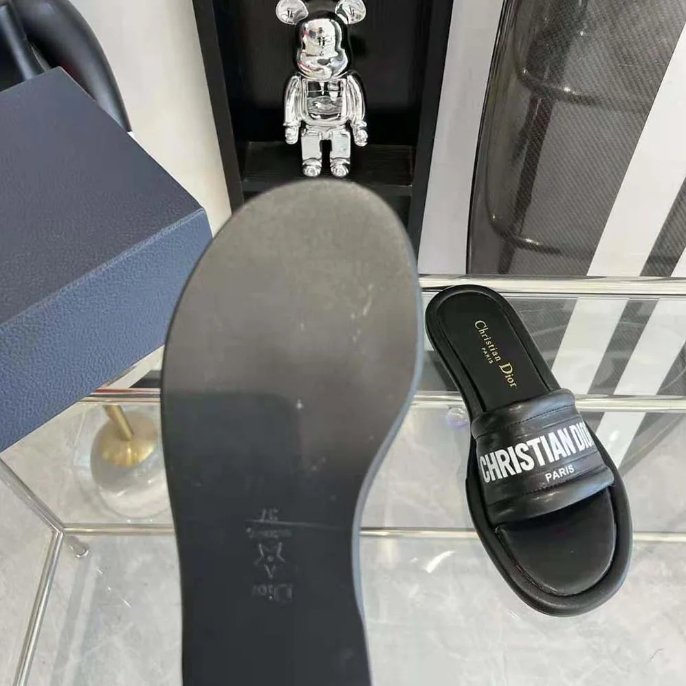Dior Every-D Slide Black Embossed Lambskin for Women Dior Every-D Slide Black Embossed Lambskin for Women