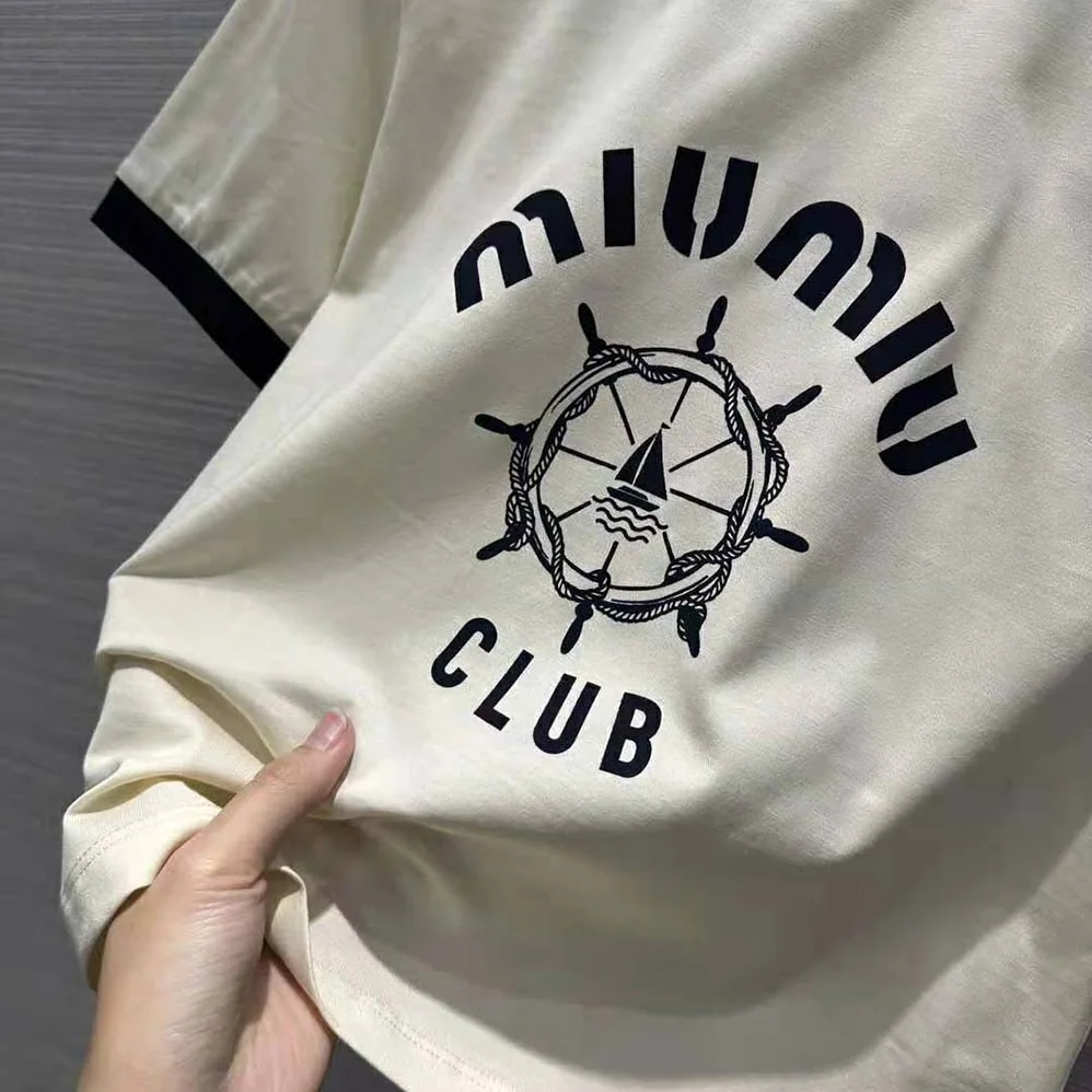Miu Miu Print Jersey T for Women in shirt with Print Logo Miu Miu Print Jersey T for Women in shirt with Print Logo
