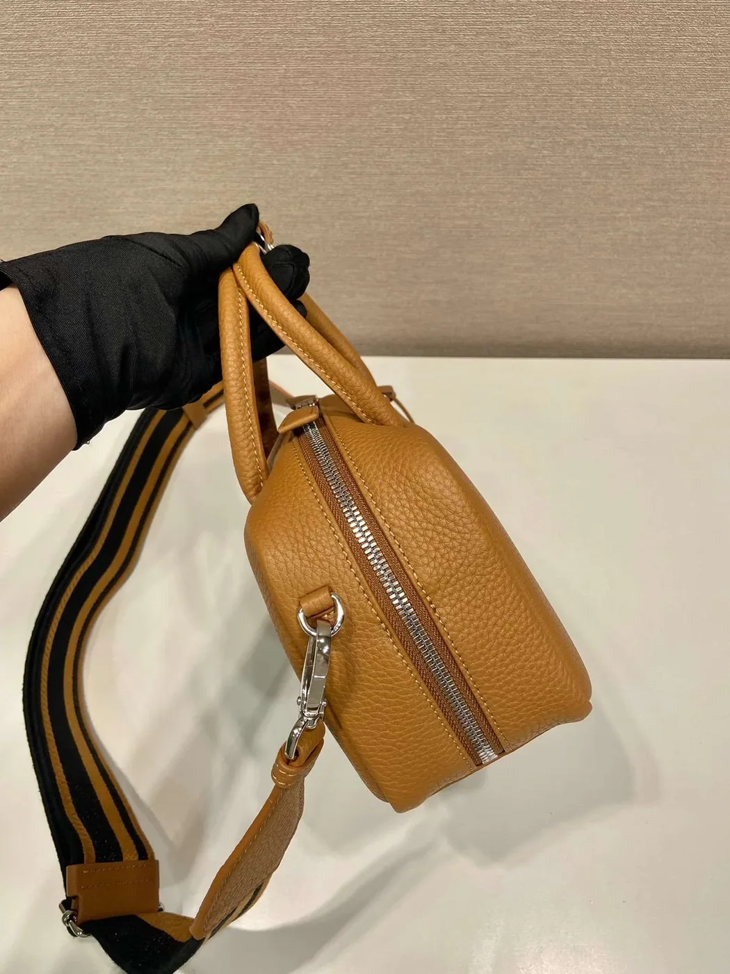 Prada Top-Handle Bag Brown/White/Green Khaki / 1BB102_2DKV_F02Z8_V_3OO Prada Top-Handle Bag Brown/White/Green Khaki / 1BB102_2DKV_F02Z8_V_3OO