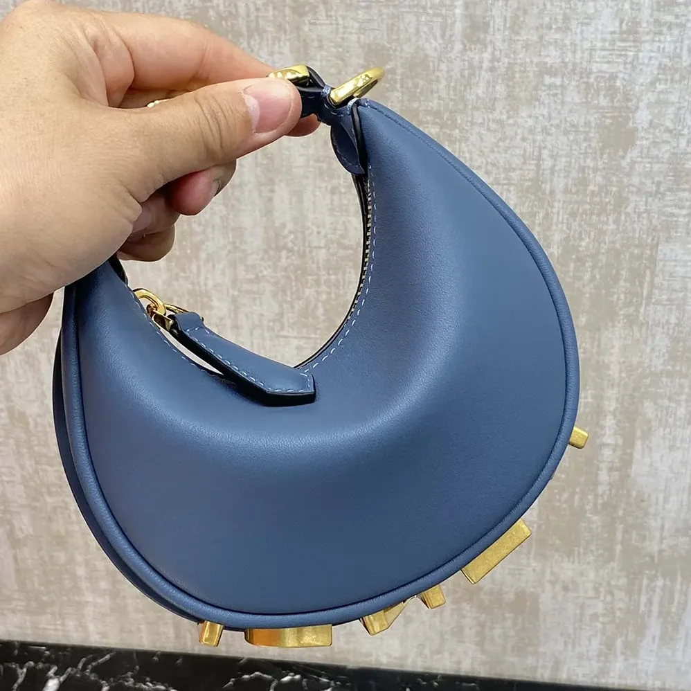 Fendi Fendigraphy Mini Blue Leather Mini for Women in bag