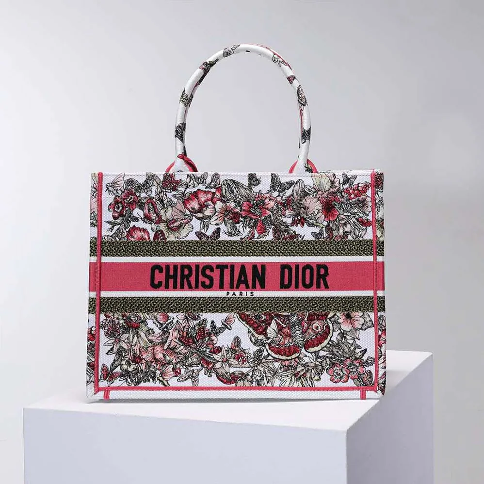 Dior Medium Dior Book Tote Multicolor Butterfly Embroidery for Women
