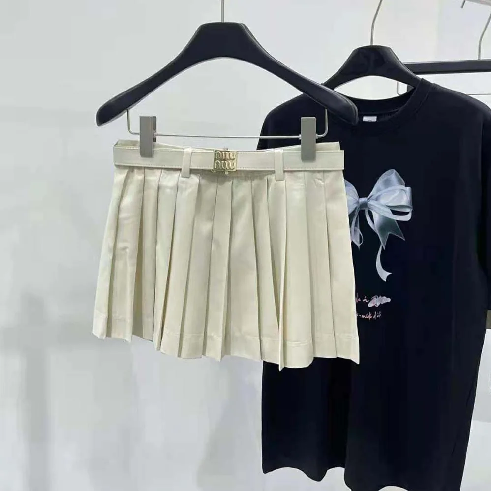 Miu Miu Pleated Batavia Miniskirt MG2032_11AD_F0018 for Women Miu Miu Pleated Batavia Miniskirt MG2032_11AD_F0018 for Women