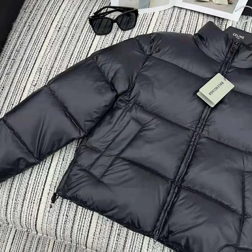 Balenciaga Shrunk Puffer in Black Technical Micro Faille for Men Balenciaga Shrunk Puffer in Black Technical Micro Faille for Men