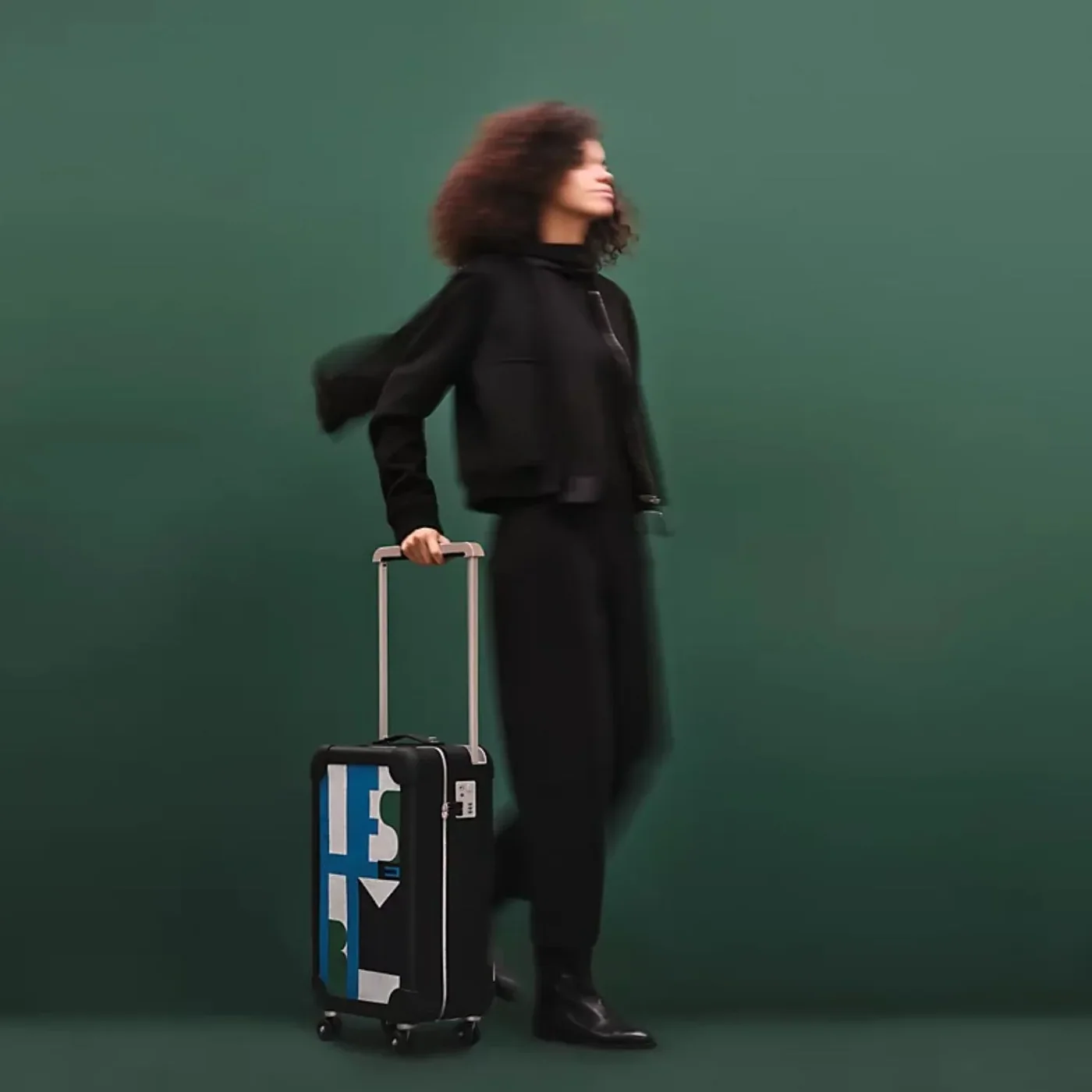 Hermes R.M.S Cabin Suitcase Blue Noir /
