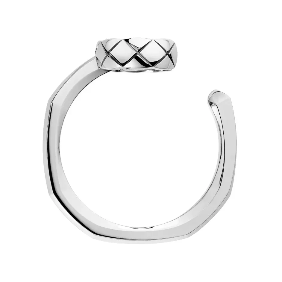 Chanel Coco Ring Silver Hardware