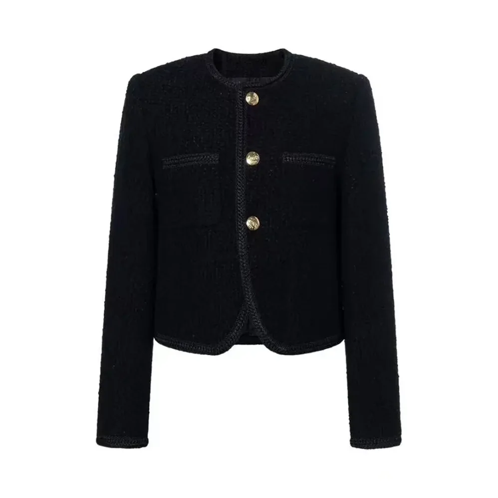 Celine Classic Chasseur Jacket in Boucle Tweed for Women in Black Celine Classic Chasseur Jacket in Boucle Tweed for Women in Black