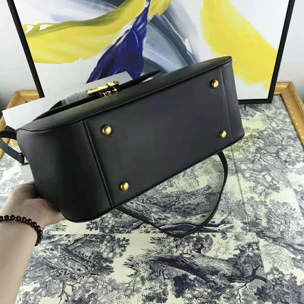 Versace Virtus Top Handle Bag in Calfskin Leather for Women